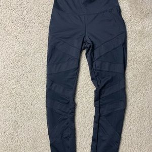 Black mesh detail leggings